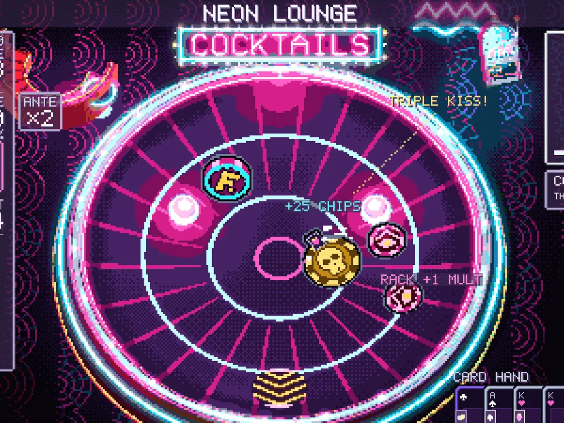 The Neon Lounge bowl with pop bumpers